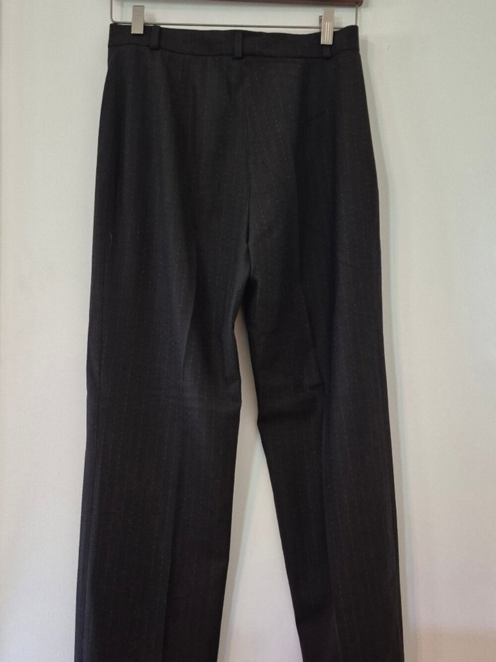 Bernard Zins Women's 8 Straight Leg Pinstripe French Wool Dress Pants Luxury 90s